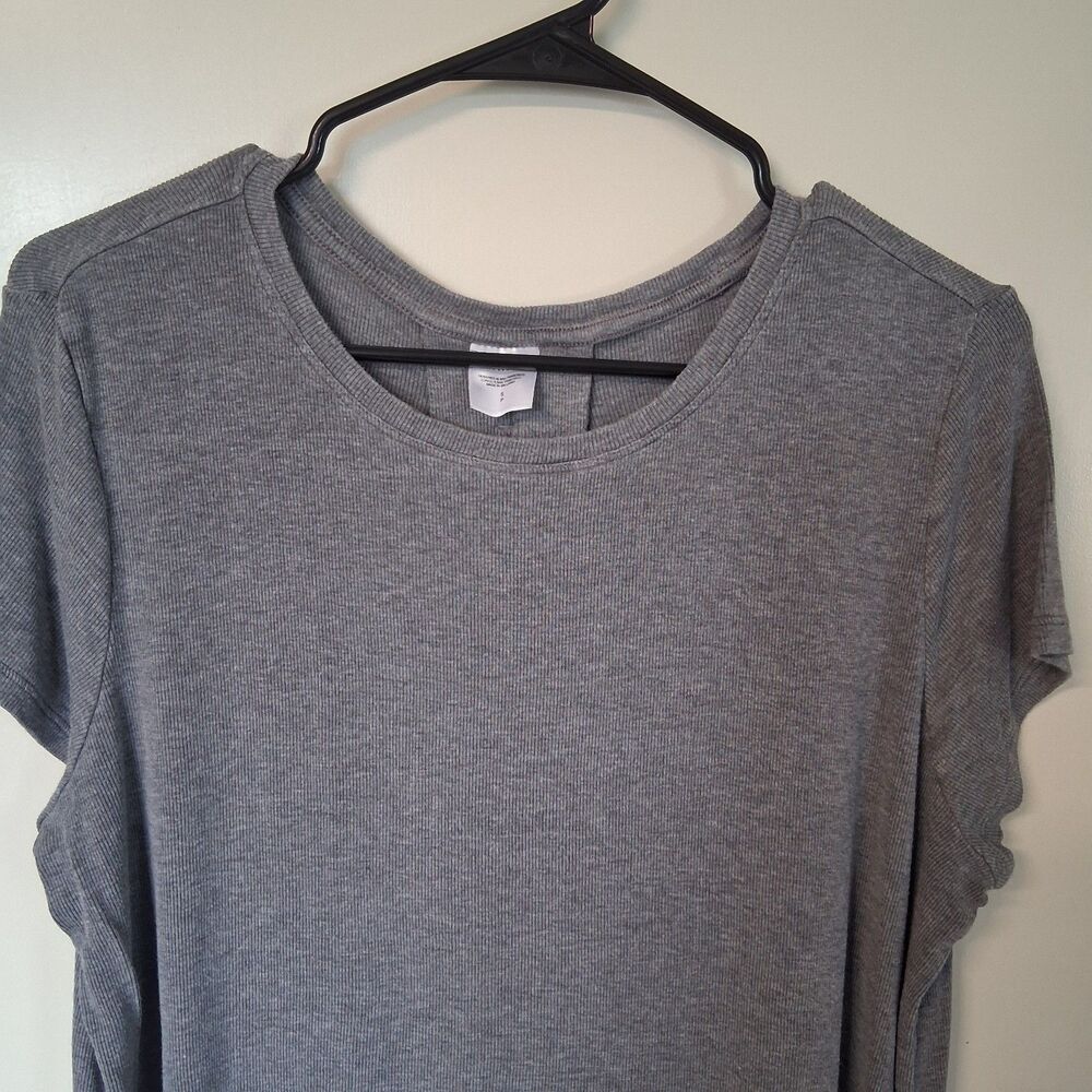 Athleta With Ease Oversized Rib Tee Gray Small High-Low Hem Athleisure Workout - Picture 3 of 11